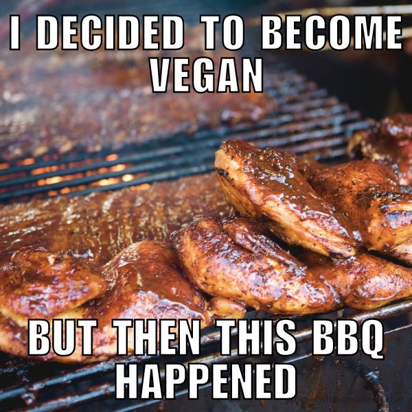 i decided to become vegan, but then this bbq happened.