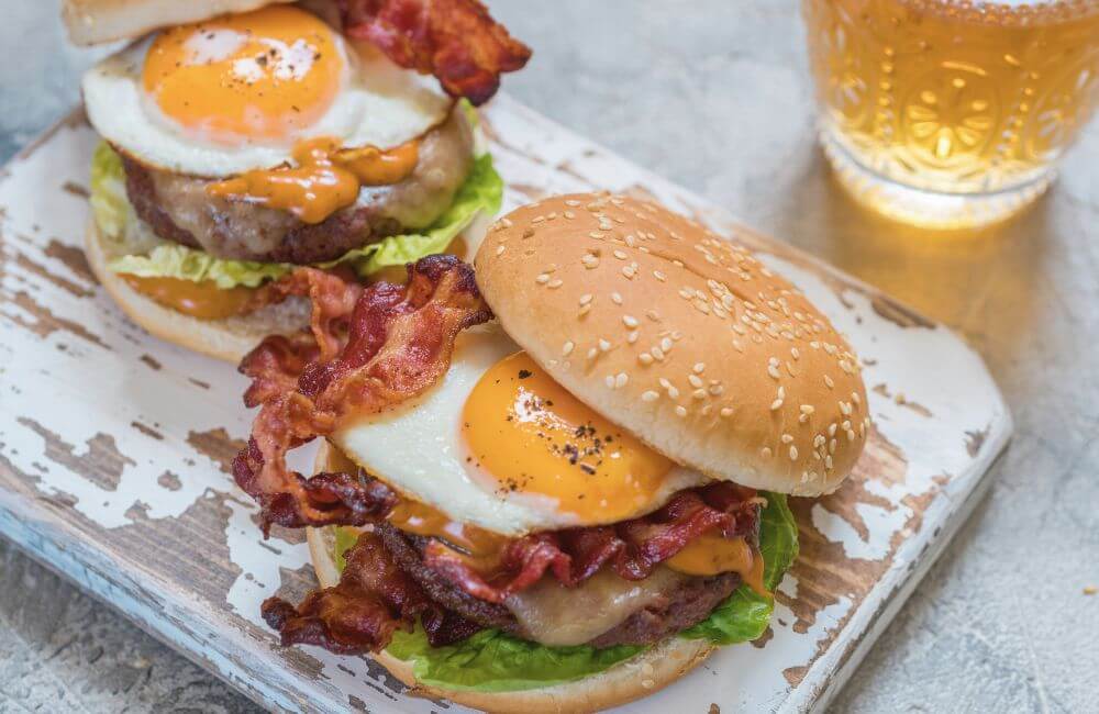 bacon egg burgers